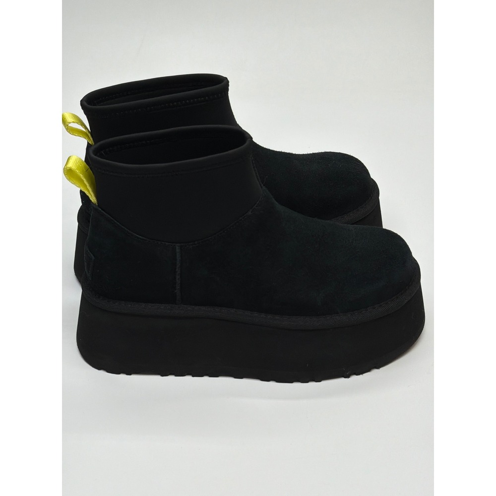UGG Classic Dipper Platform Boots Black Suede Neoprene 1168170 Womens 6 NWOB - Picture 2 of 12